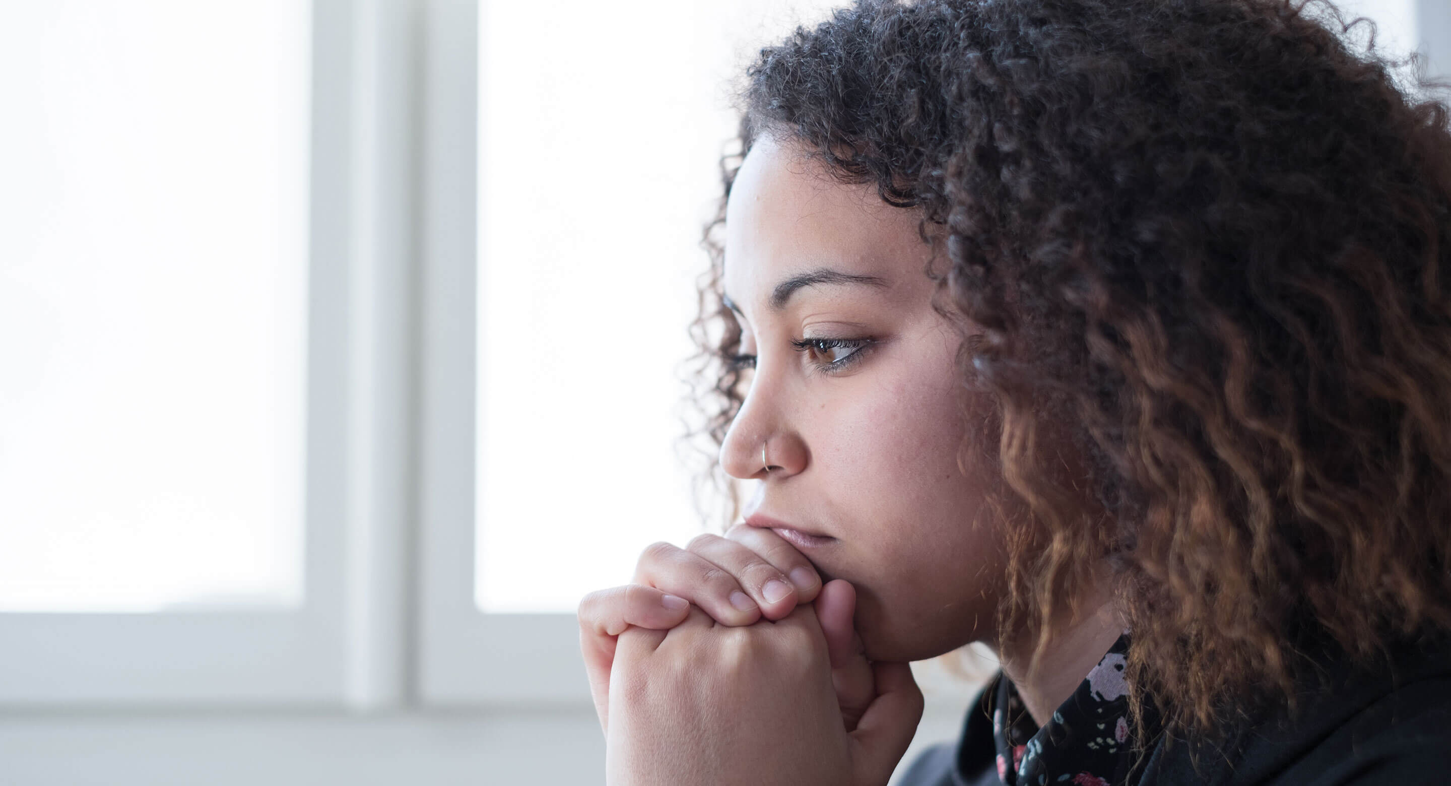 Young woman looking sad