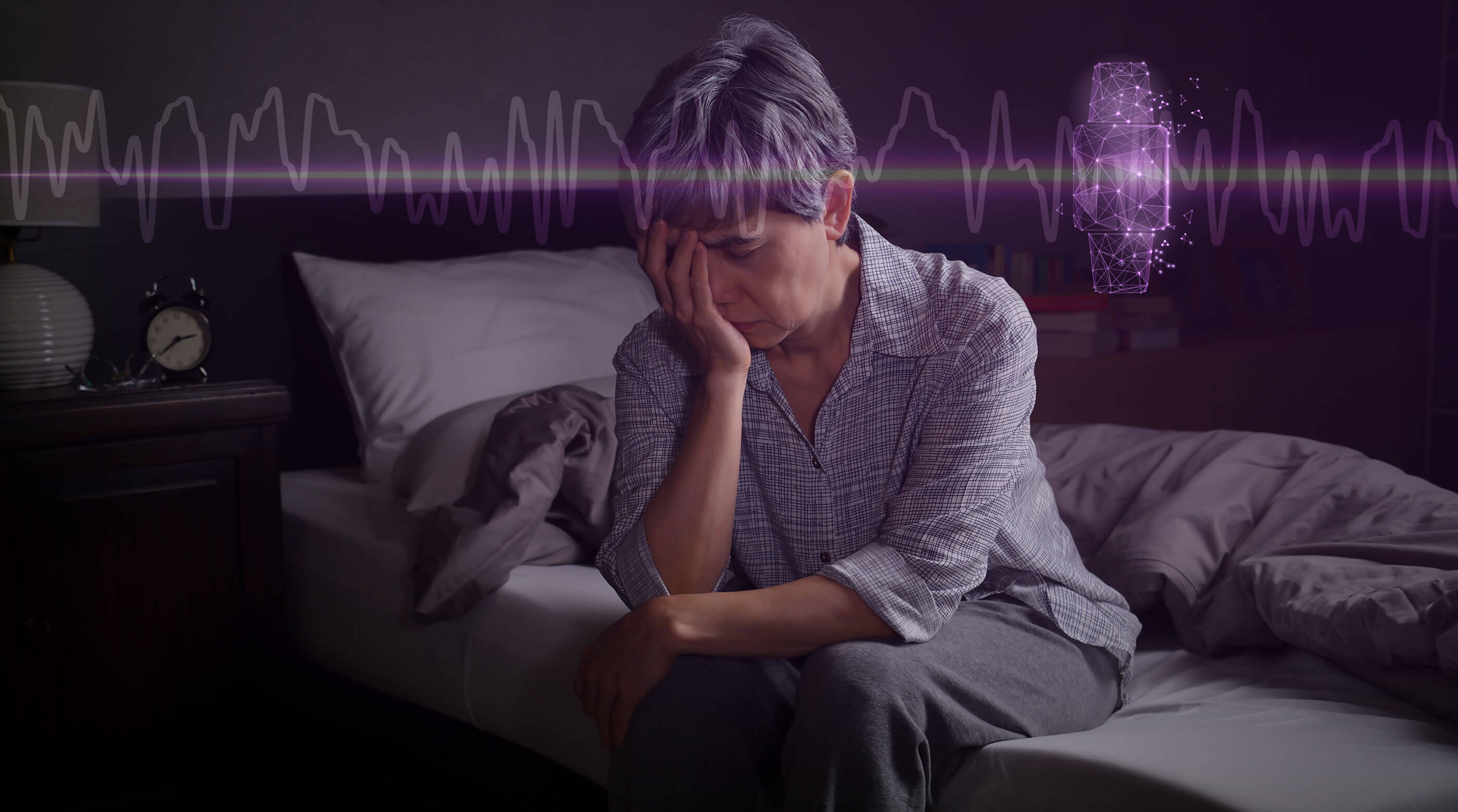 Senior woman with insomnia