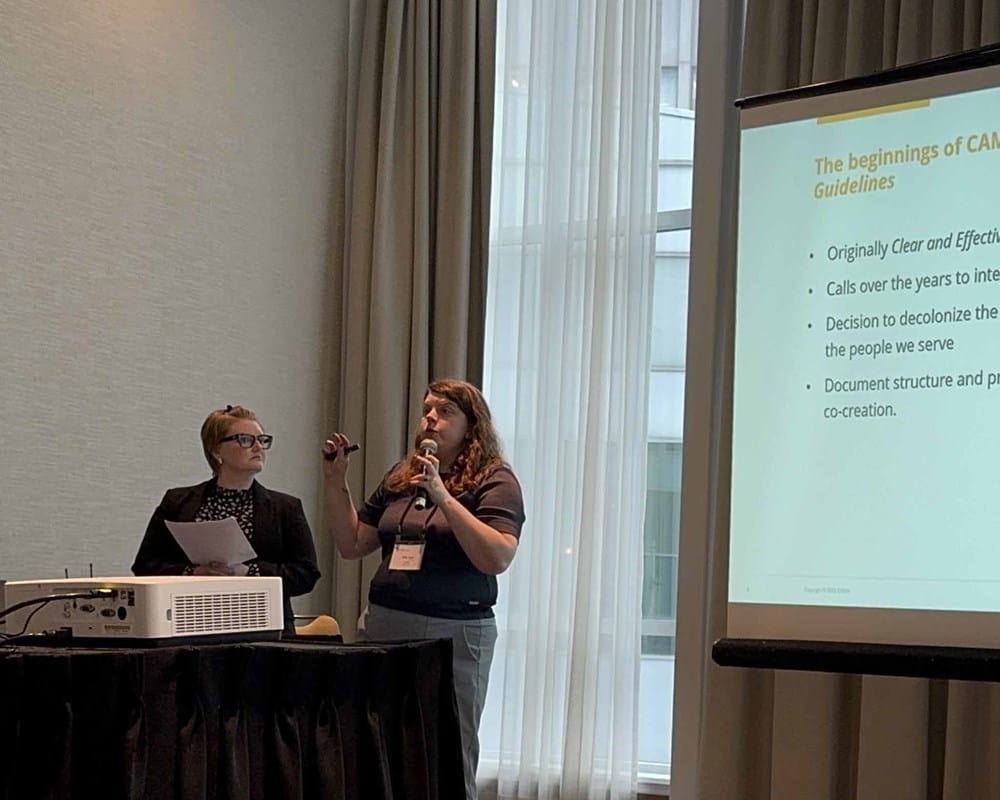 Jess Taylor-Calhoun, co-lead writer and communication coordinator, presents at Where is the Patient Voice in Healthcare Education Conference 2025.