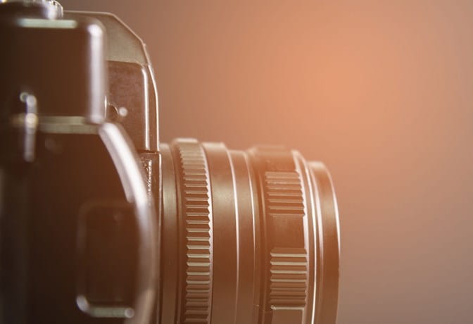 Closeup photo of a camera