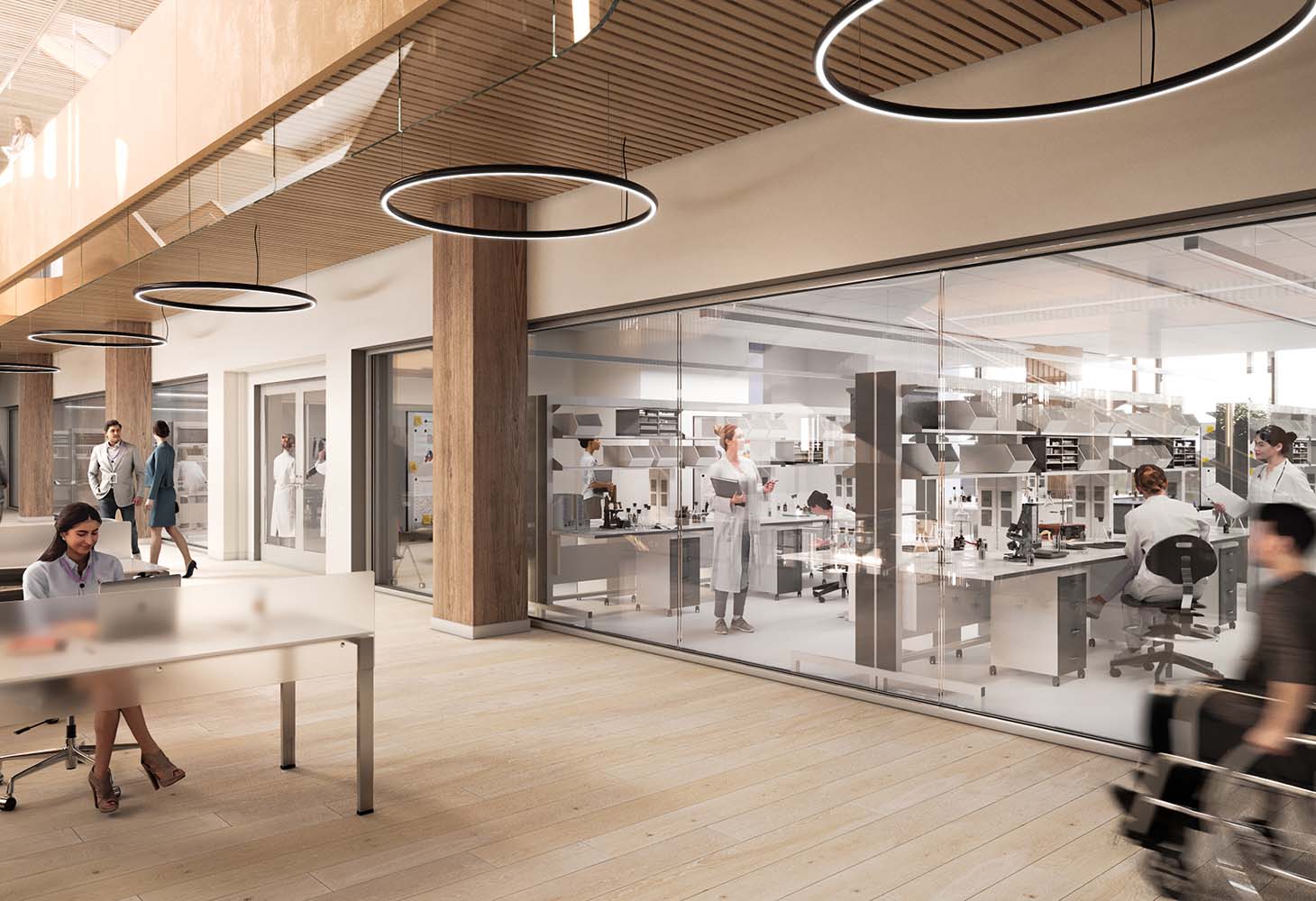 Rendering of the Temerty Discovery Centre Wet Lab Rendering of the wet lab of the Temerty Discovery Centre