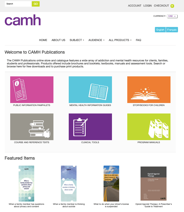 CAMH online store