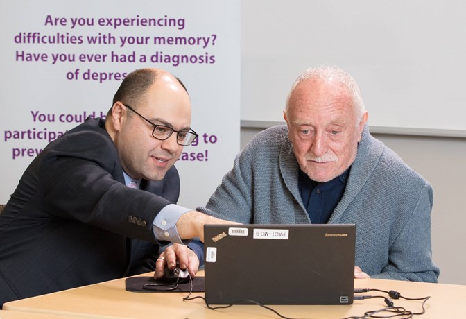 Dr. Tarek Rajji and geriatric patient Ron Singer