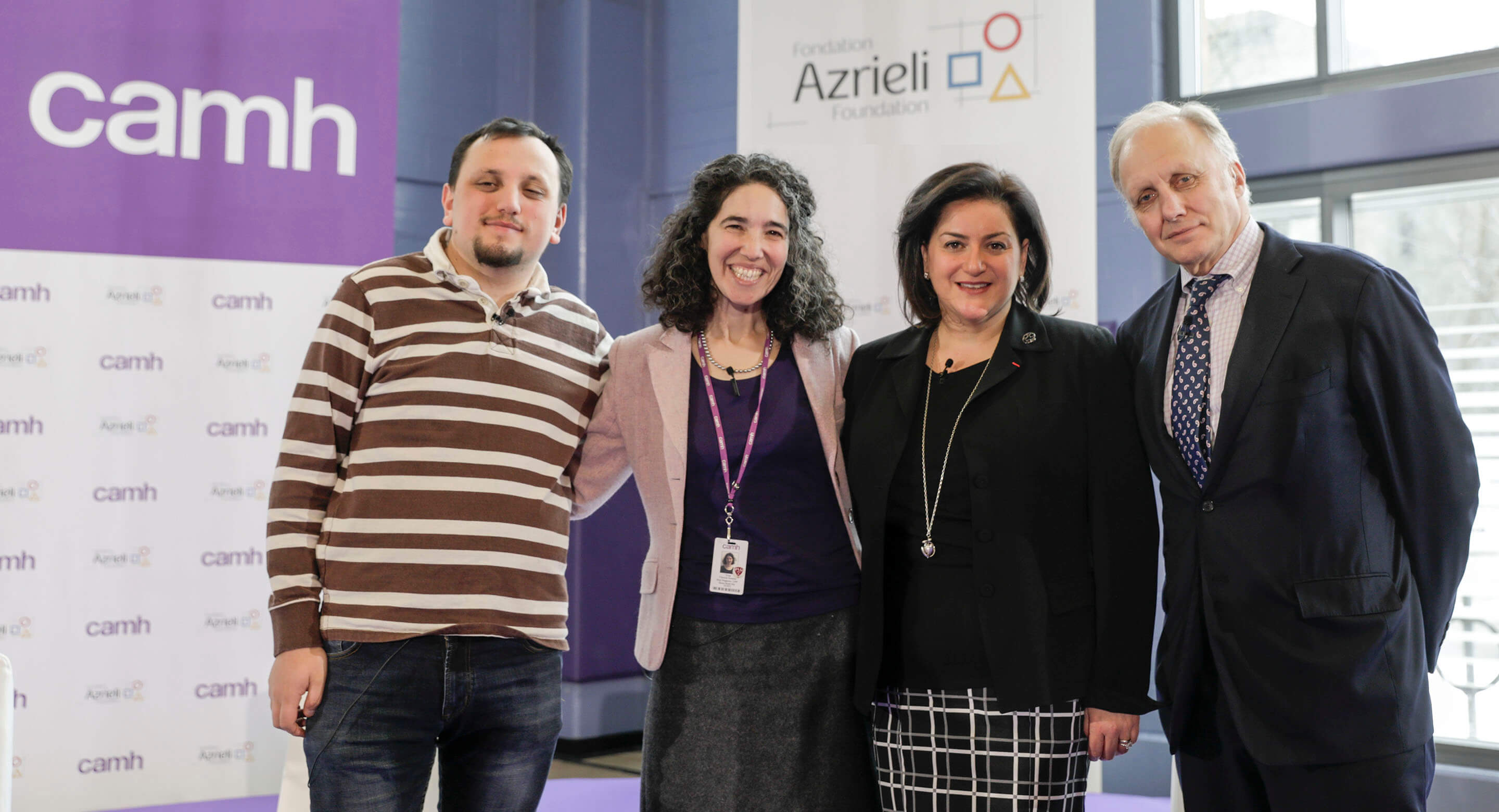 Daniel Share-Strom, Dr. Yona Lunsky, Naomi Azrieli and Ian Brown mark the opening of the Azrieli Centre for Adults with Neurodevelopmental Disabilities in February 2018.