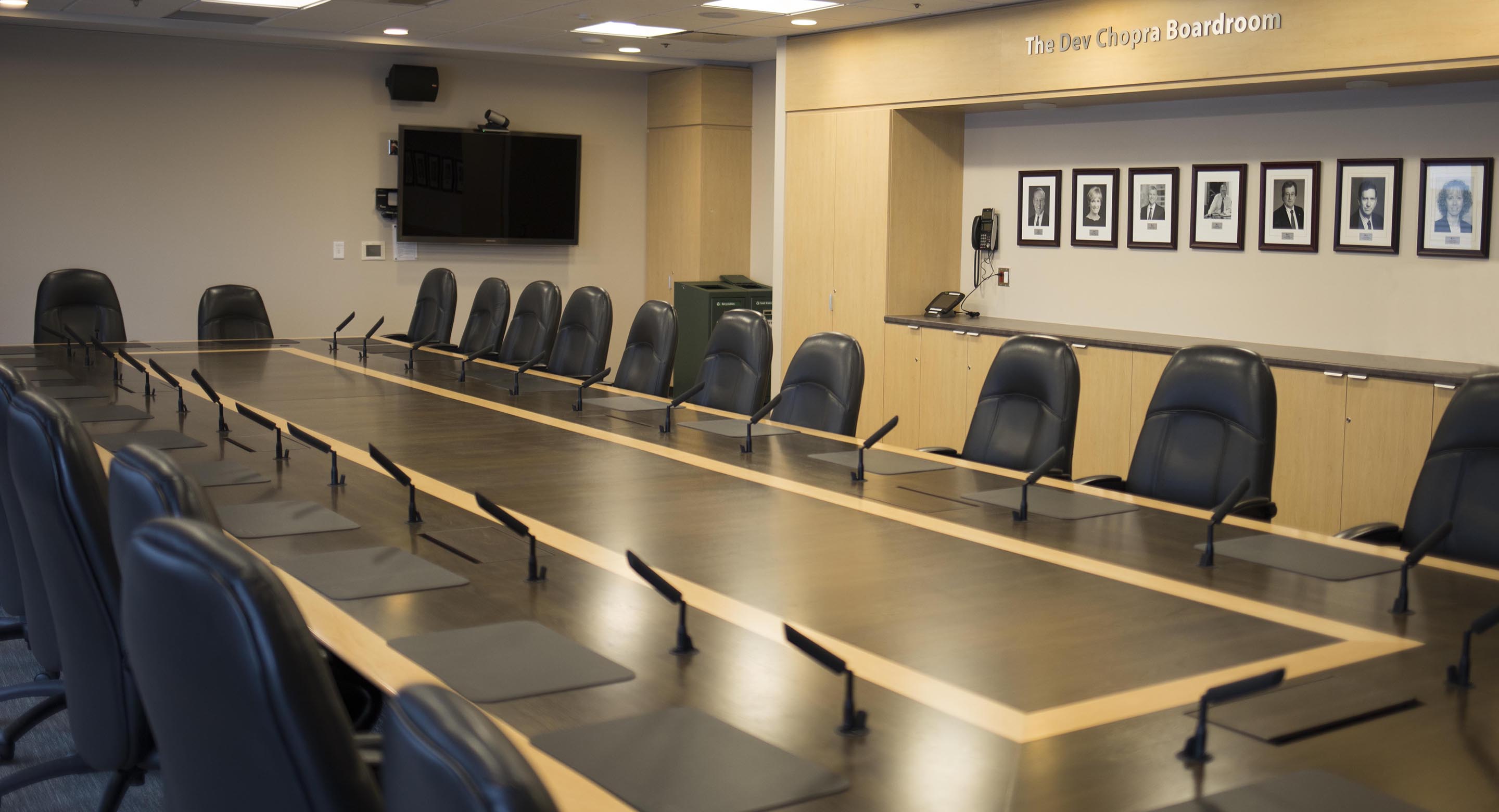 Committees and board meetings take place in the CAMH executive boardroom.