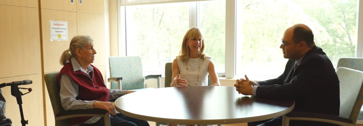 Linda Krisman (centre) with her mother and CAMH's Dr. Tarek Rajji