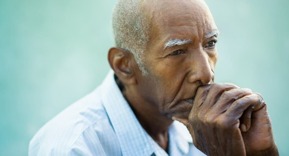 Older gentleman thinking