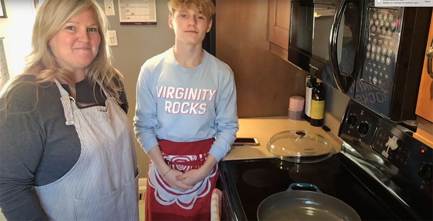 Shelley and son in video