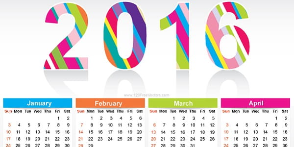 2016 calendar