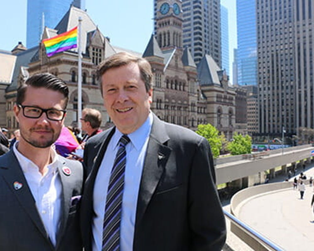Dr. Alex Abramovich and Mayor John Tory.