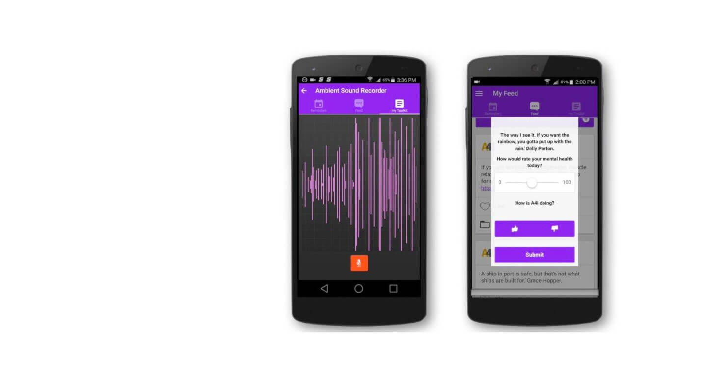 Picture of mobile phone showing new schizophrenia app