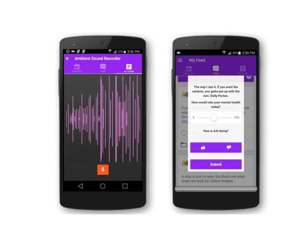 Picture of mobile phone showing new schizophrenia app