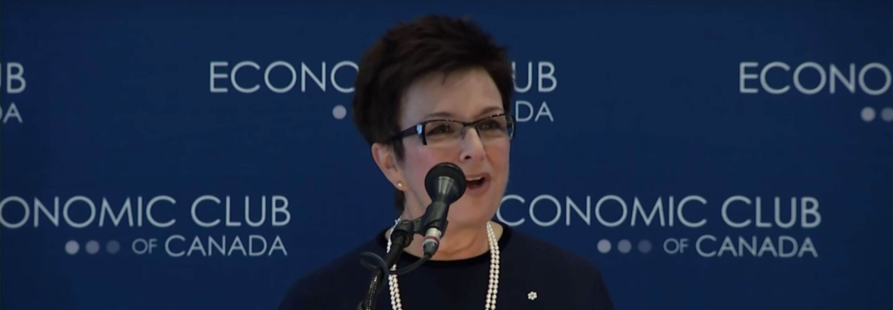 Catherine Zahn speaking at the Economic Club of Canada