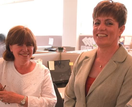 Diana Capponi, CAMH’s Employment Works! Co-ordinator, with Paige in CAMH’s Information Technology Department