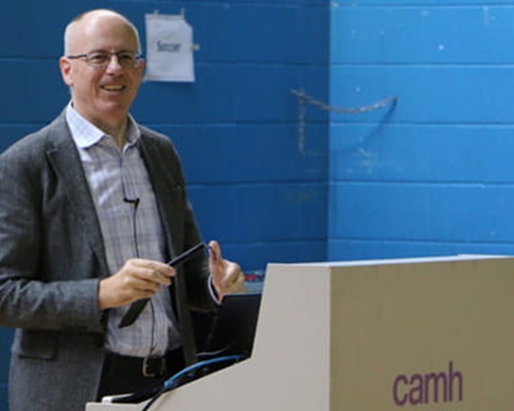 Professor Len Bowers spoke about Safewards at a fall 2015 session hosted by CAMH.