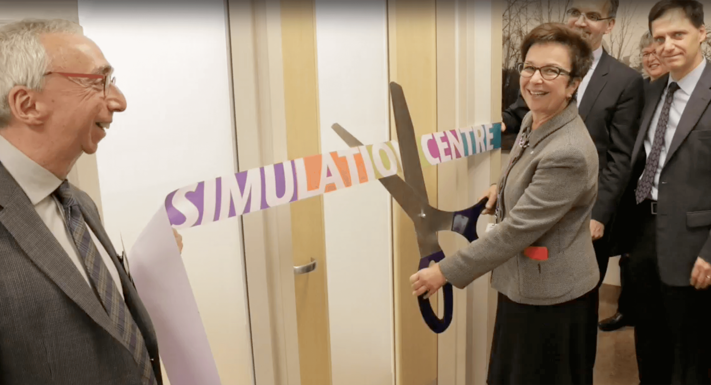 Catherine Zahn opens the new Sim Centre.