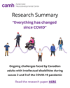 “Everything has changed since COVID”: Ongoing challenges faced by Canadian adults with intellectual disabilities during waves 2 and 3 of the COVID-19 pandemic