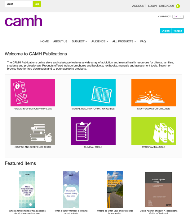 CAMH online store