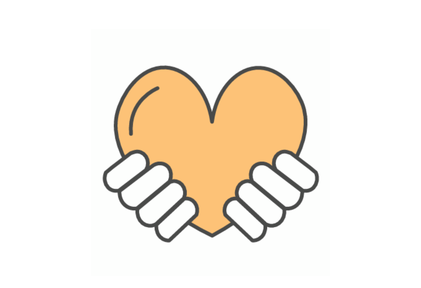 Graphic of two hands holding a heart
