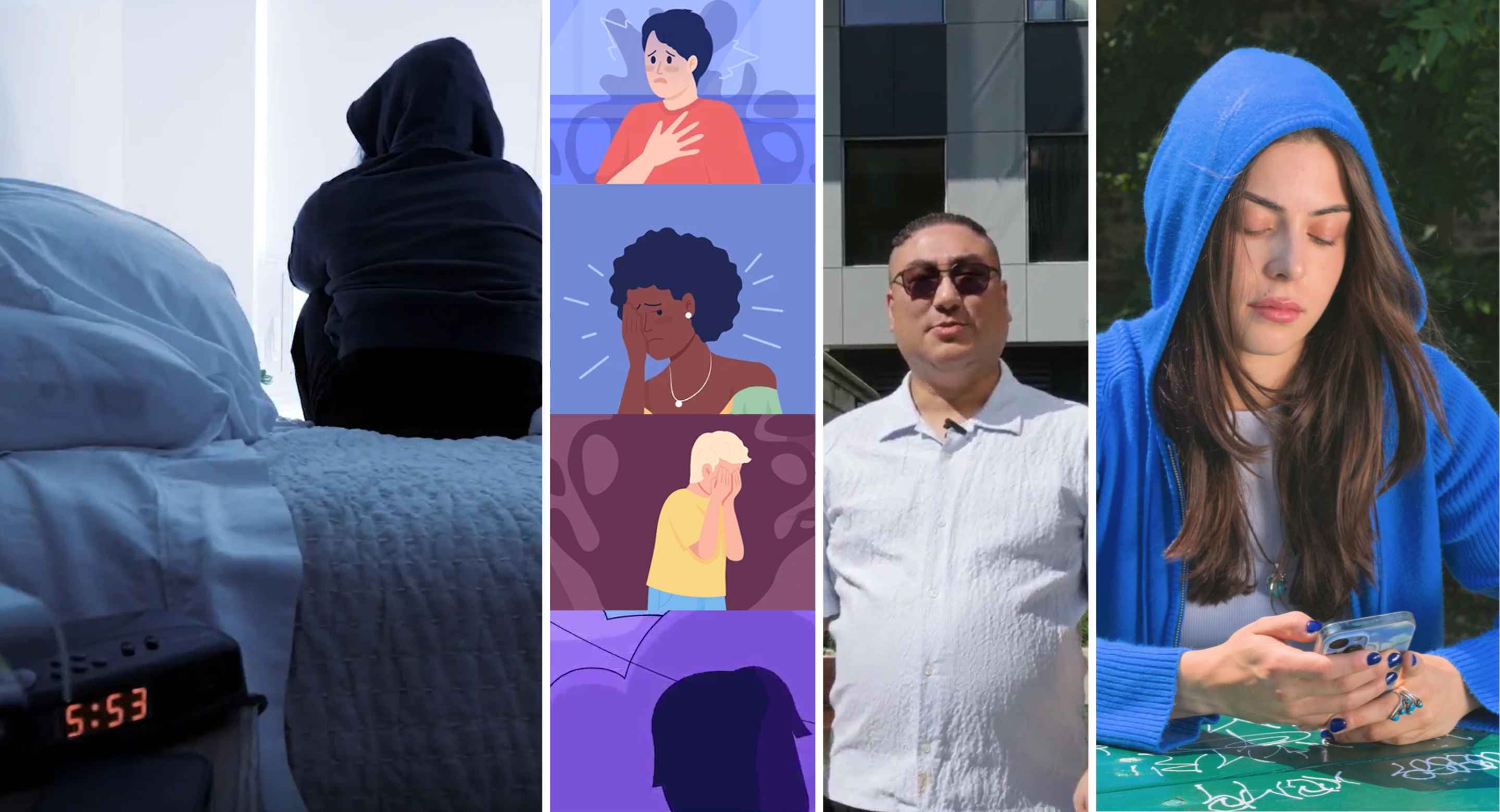 A selection of screenshots from various CAMH YouTube Videos