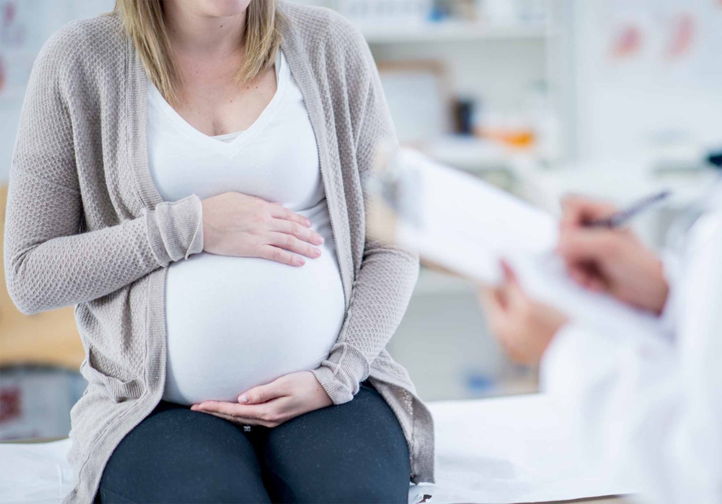 Pregnant woman in a doctor's office
