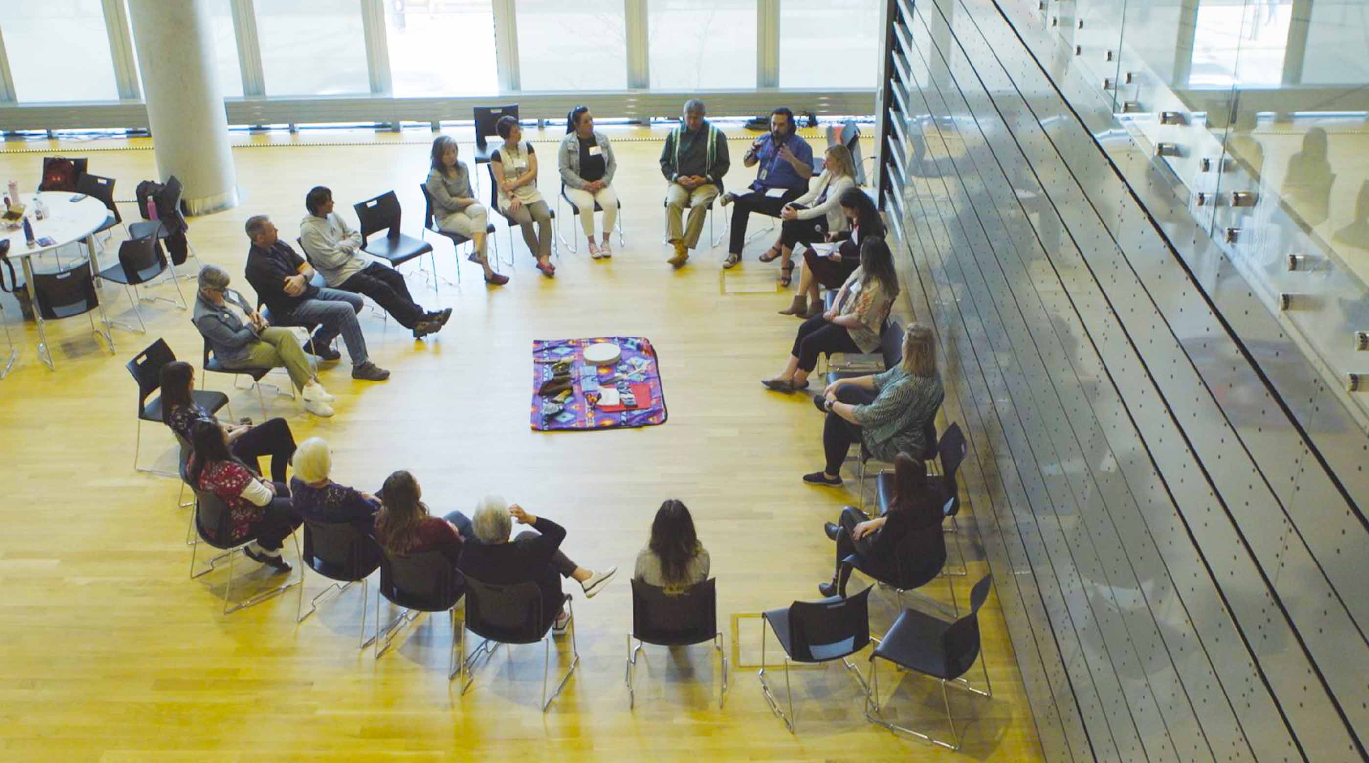 A circle of participants at the event