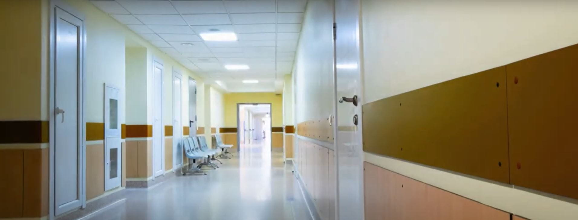 Empty hospital hallways