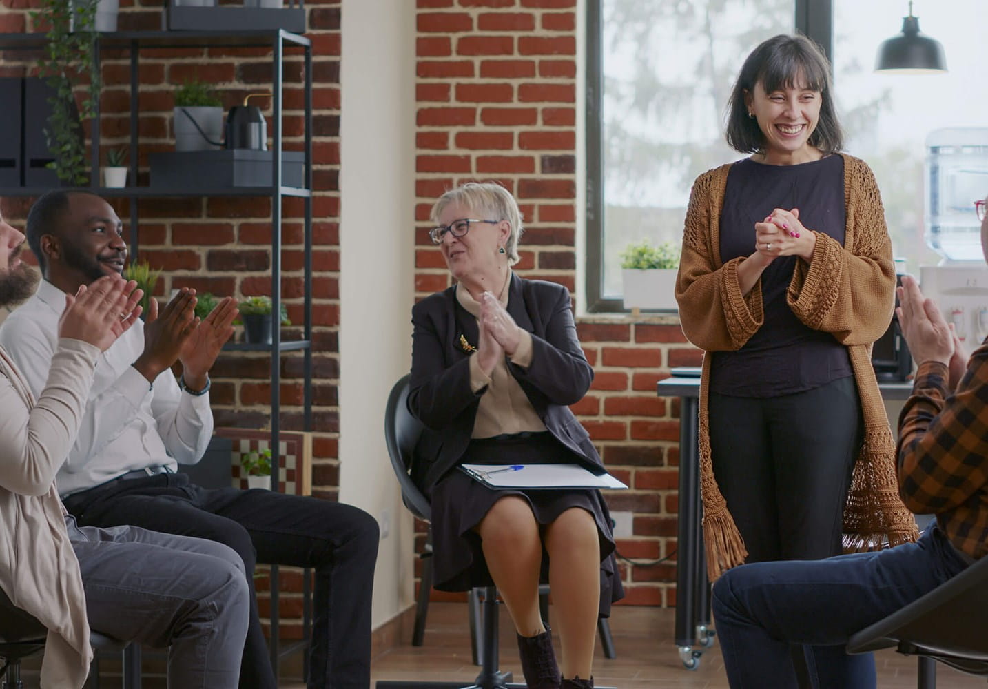 Adults in a group therapy session